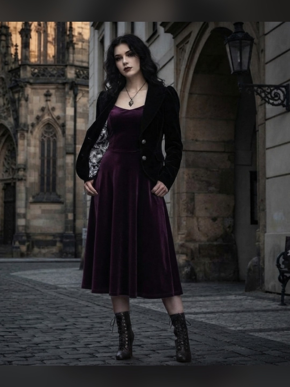 NWT Dolls Kill Widow - Dark Bloodlust Velvet Structured Blazer Jacket, Black, S